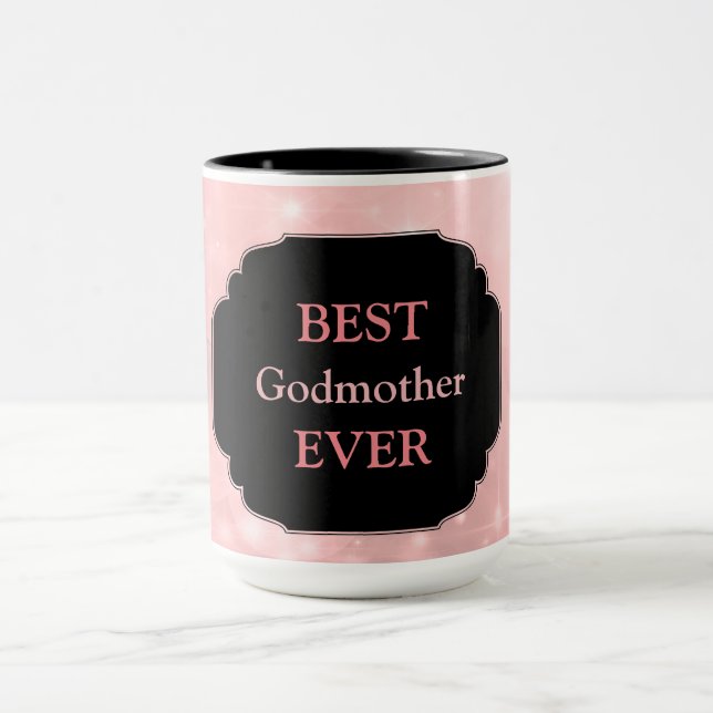 Mug Design rose luxueux "Best Godmère Ever" (Centre)
