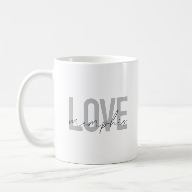 Mug Design simple, moderne, urbain, cool Love Memphis (Gauche)