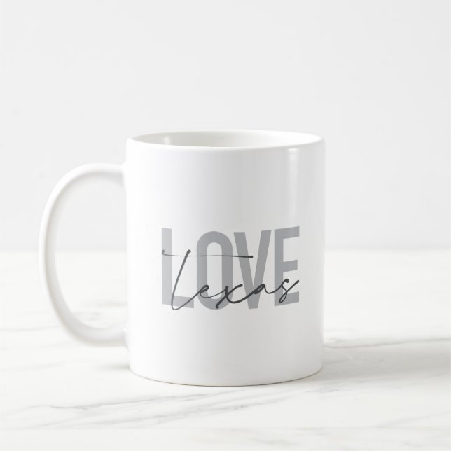 Mug Design simple, moderne, urbain, cool Love Texas (Gauche)