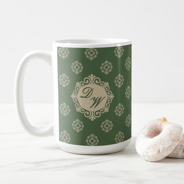 Mug Design stylisé Foulard en Sage Green (Avec donut)