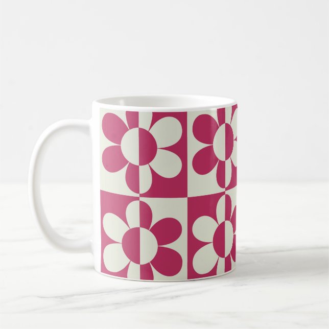 Mug Design super rétro sans couture avec marguerite vi (Gauche)