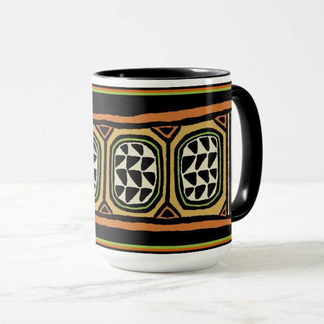 Mug Design textile Kuba africain (Devant droit)