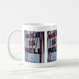 Mug Design Vermelho de Expressão Urbana War is Hell 