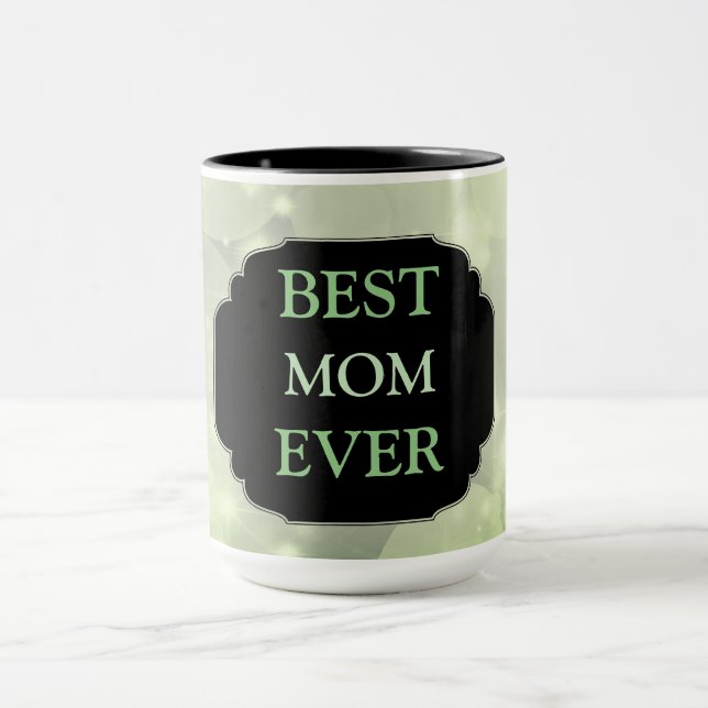 Mug Design vert luxueux "Best Mom Ever" (Centre)