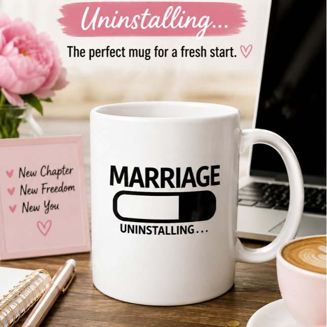 Mug Désinstallation du mariage drôle | Humour de divor (Créateur téléchargé)