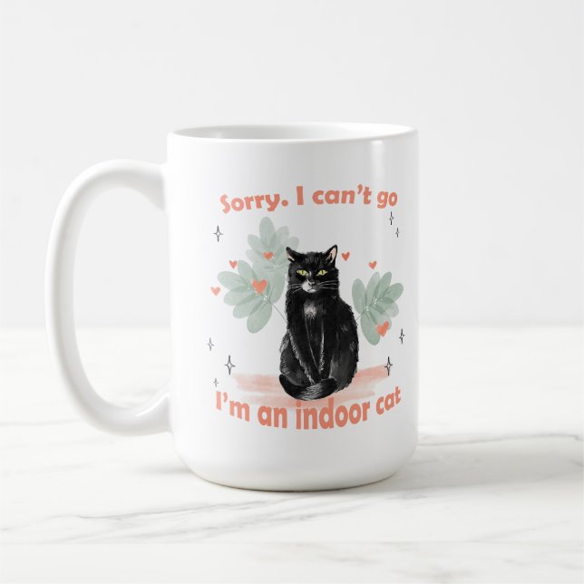 Mug Désolé de ne pas pouvoir aller Je suis un chat int (Gauche)