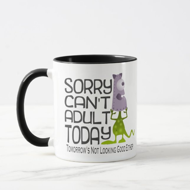 Mug Désolé drôle ne peut pas monstre adulte (Gauche)