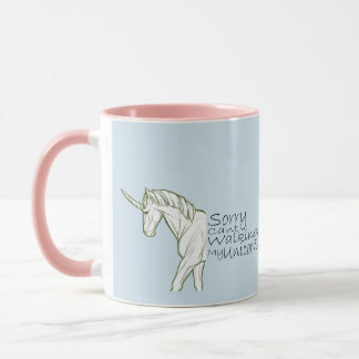 Mug Désolé drôle rose mignon ne peut pas je marche ma