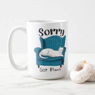 Mug Désolé, j'ai des plans. Cadeau pour amateur de cha