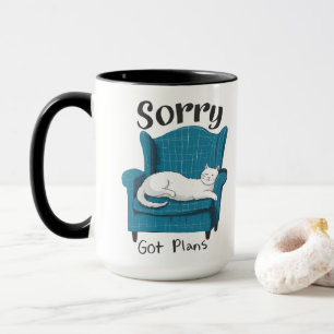 Mug Désolé, j'ai des plans Cadeau pour amateur de chat