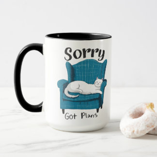 Mug Désolé, j'ai des plans Cadeau pour amateur de chat