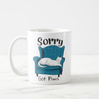 Mug Désolé, j'ai des plans Cadeau pour amateur de chat