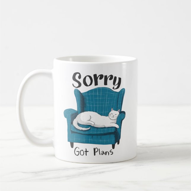 Mug Désolé, j'ai des plans Cadeau pour amateur de chat (Gauche)