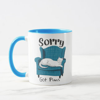 Mug Désolé, j'ai des plans Cadeau pour amateur de chat