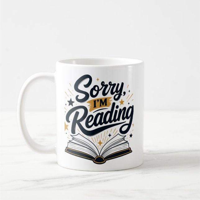 Mug Désolé, je lis Typographie de l'amant de livres (Gauche)