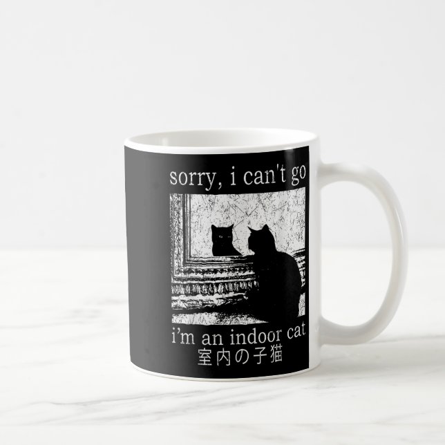 Mug Désolé je ne peux pas aller Je suis un chat intéri (Droite)