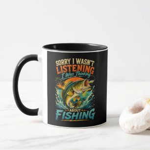 Mug Désolé, je pensais à la pêche