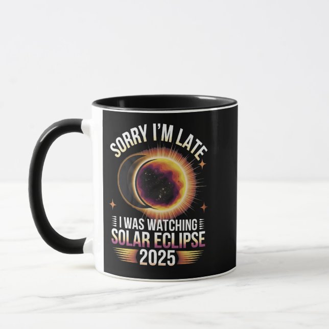 Mug Désolé, je suis en retard je regardais l'éclipse s (Gauche)