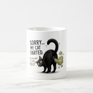 Mug Désolé Mon Chat a Péter Drôle Humour de Chat Noir