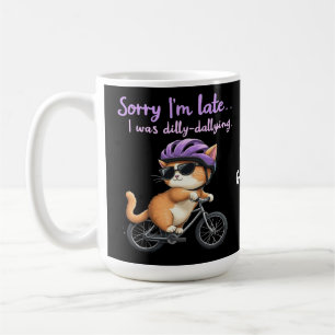 Mug Désolé pour le retard, je lambinais, chat spiritue