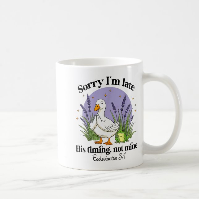 Mug Désolé pour mon retard Son timing pas le mien Chri (Droite)