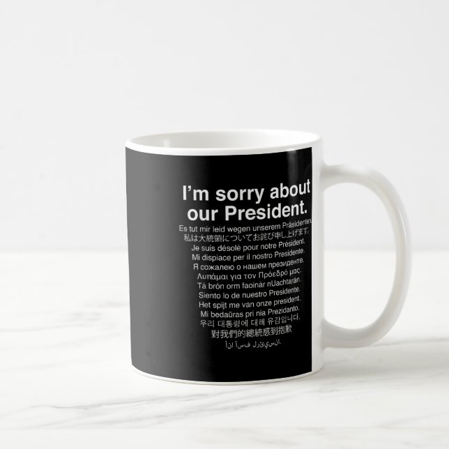 Mug Désolé Pour Notre Président Funny Anti Trump (Droite)