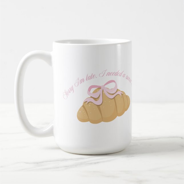 Mug Désolée d'être en retard, j'avais besoin d'une dou (Gauche)