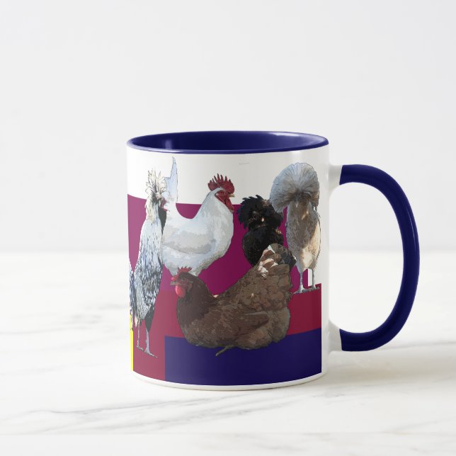 Mug Désordre obsédant de poulet : Collage (Droite)