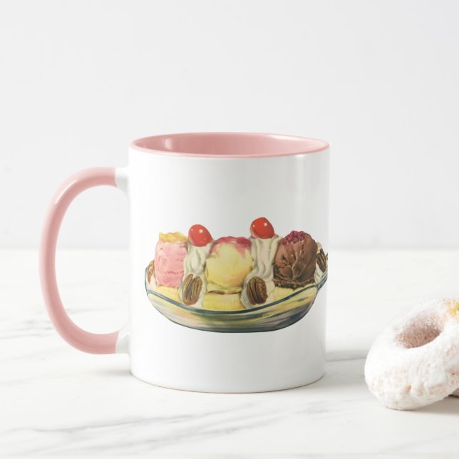 Mug Desserts alimentaires vintages, Cerises frites de  (Avec donut)
