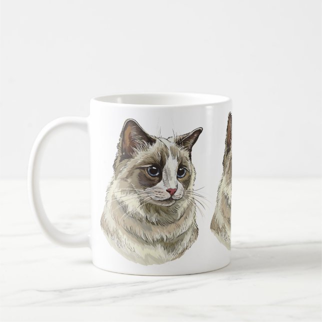 Mug Dessin à la main de chat Ragdoll luffy (Gauche)