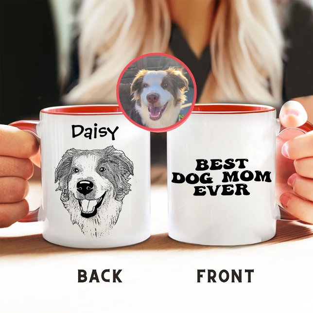 Mug Dessin à la main de chien berger australien person (Créateur téléchargé)