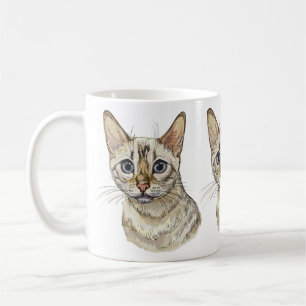 Mug Dessin à la main d'un chat bengal Snow drôle