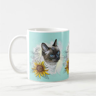 Mug Dessin à la main d'un chat thaïlandais drôle et mi