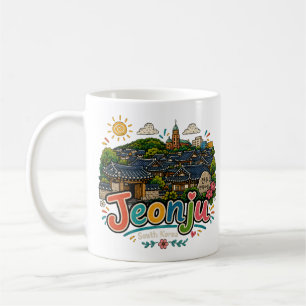 Mug Dessin à la main Jeonju Corée du Sud Art de voyage