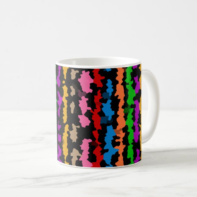 Mug Dessin abstrait irrégulier coloré noir  (Devant droit)