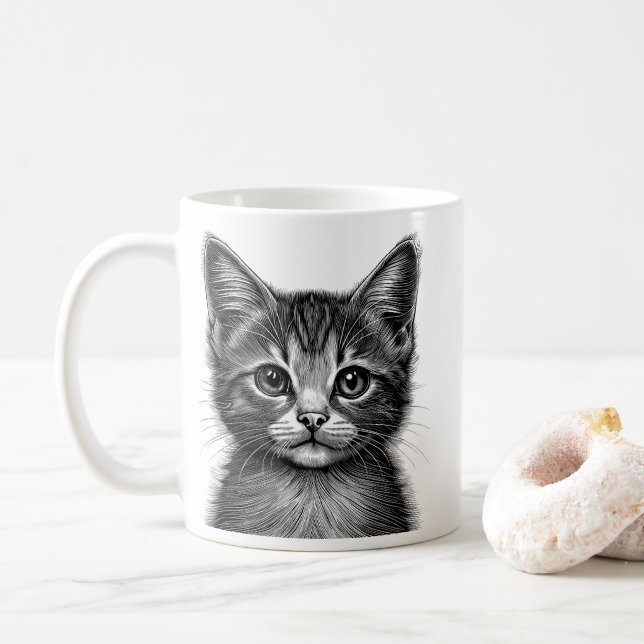 Mug Dessin adorable de Young Cat (Avec donut)