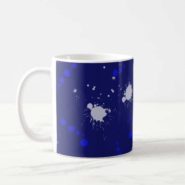 Mug dessin amusant bleu et blanc (Gauche)