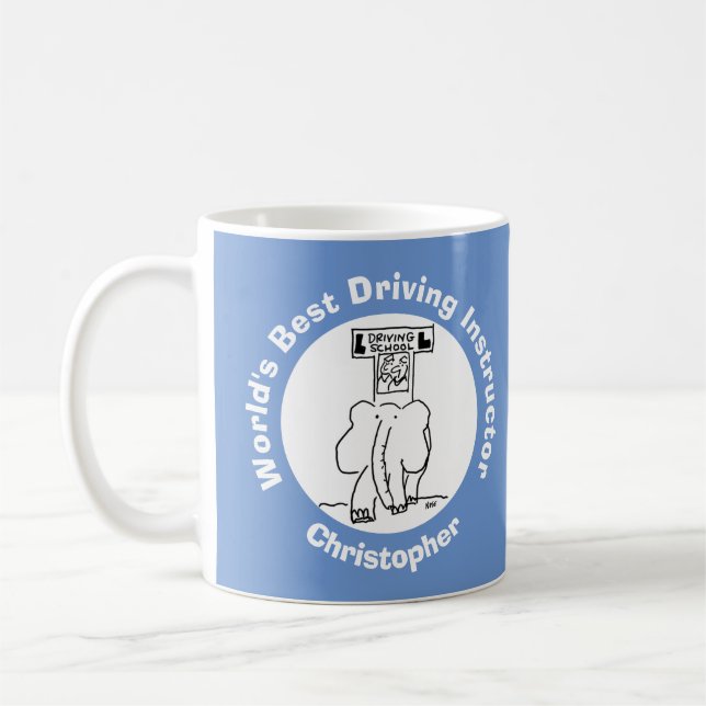 Mug Dessin amusant du meilleur instructeur de conduite (Gauche)