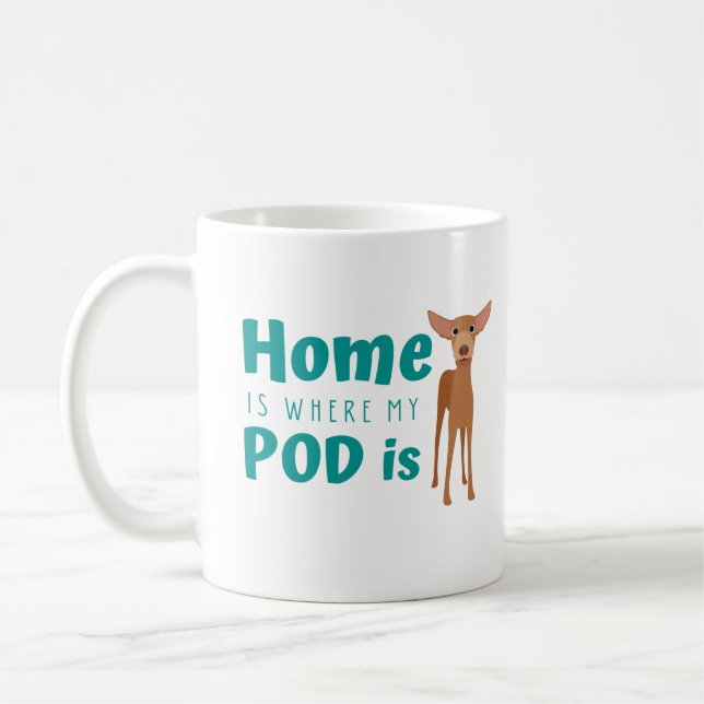 Mug Dessin amusant Podenco Chien (Gauche)
