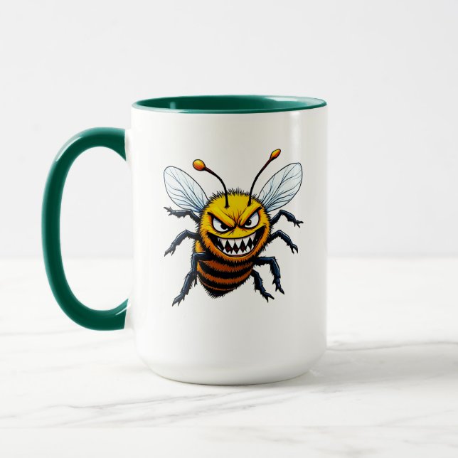 Mug Dessin animé d'abeille agressive (Gauche)