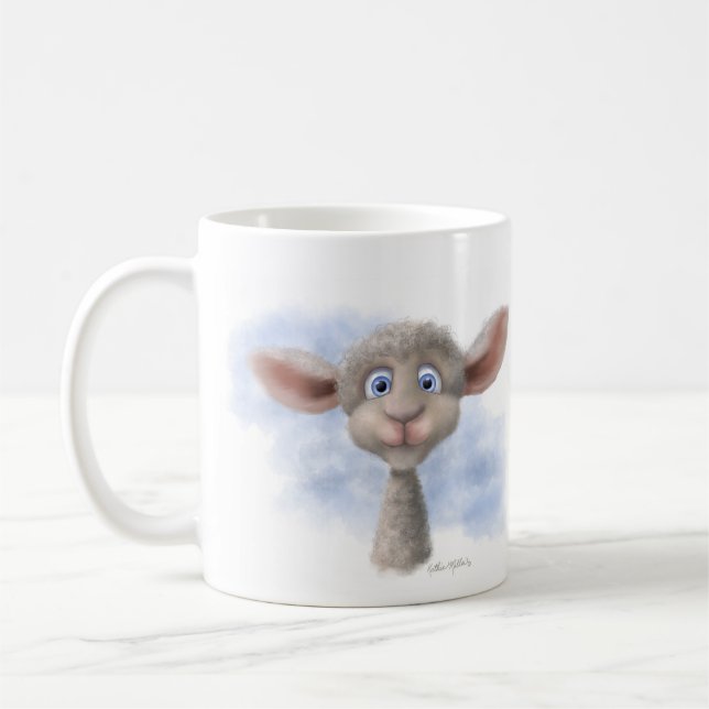 Mug Dessin animé d'agneau doux (Gauche)