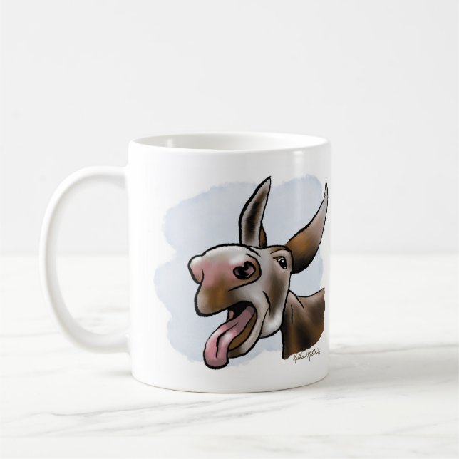 Mug Dessin animé d'âne fou et drôle (Gauche)
