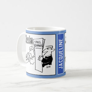 Mug Dessin animé de 2 hommes dans une bibliothèque en