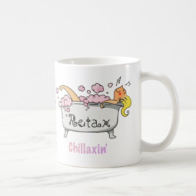 Mug Dessin animé de baignoire pour se détendre (Droite)