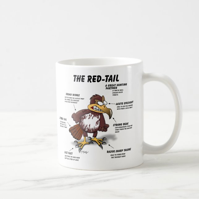 Mug Dessin animé de Buse à queue rousse (Droite)