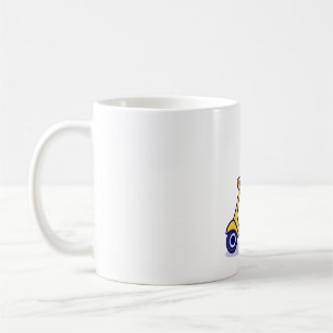 Mug dessin animé de chat rid scooter mignon illustrati