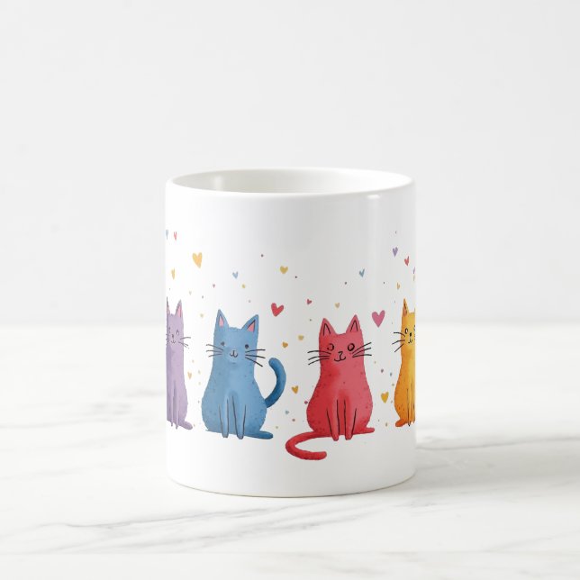 Mug Dessin animé de chats colorés (Centre)