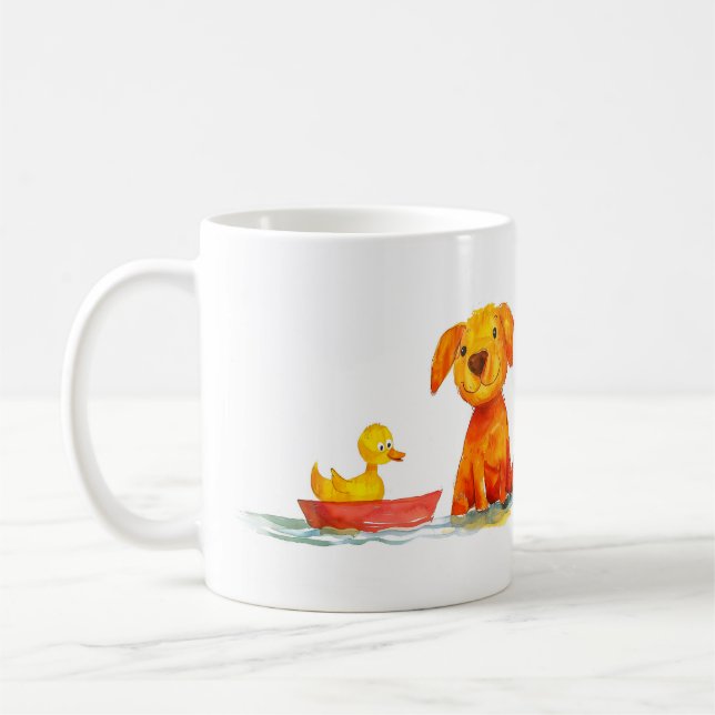 Mug Dessin animé de chien et de canard (Gauche)