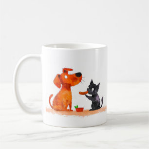 Mug Dessin animé de chien et de chat