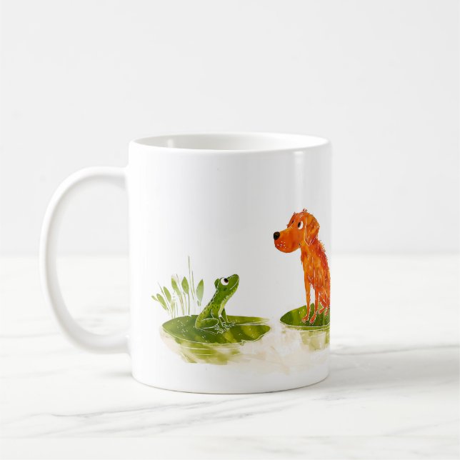 Mug Dessin animé de chien et de grenouille (Gauche)